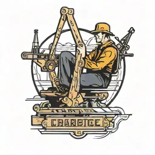 Construction crane operator working tattoo design idea