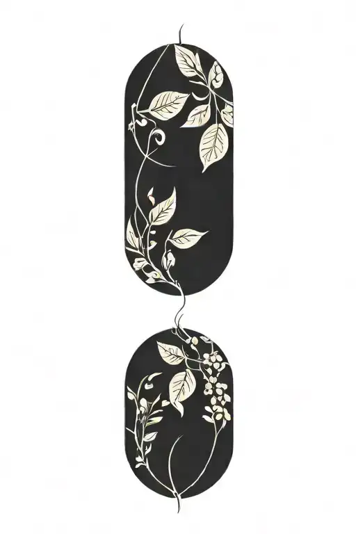 lemons on a vine wedding ring tattoo design idea