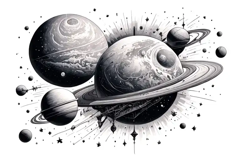 astronomy related like universe tattoo design idea