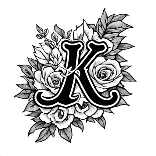 Alabama script A, infinity symbol, and K❤️C tattoo design idea