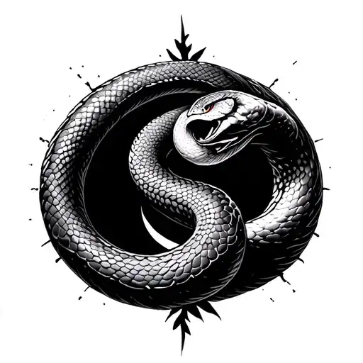 I want a tattooJörmungand (the world snake) in the shape of infinity or in a circle in the shape of infinity I want i tattoo design idea