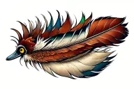 duck feather  tattoo design idea