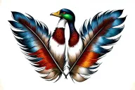 duck feather  tattoo design idea