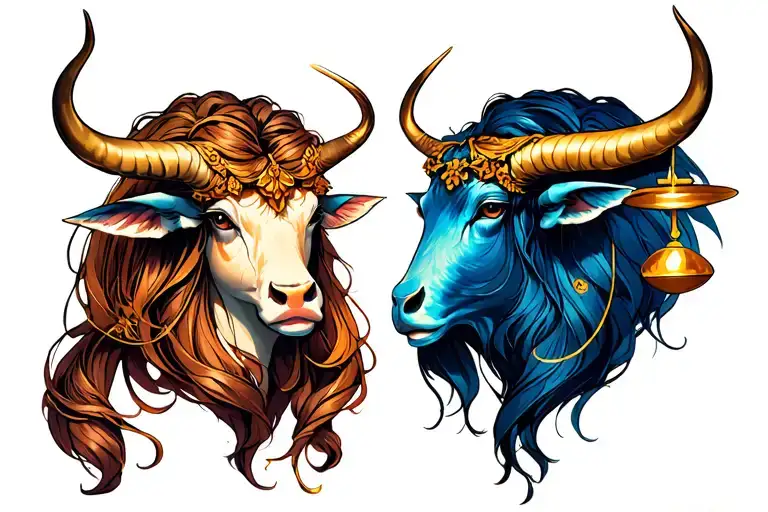 Taurus and Libra celebrate tattoo design idea