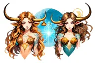 Taurus and Libra celebrate tattoo design idea