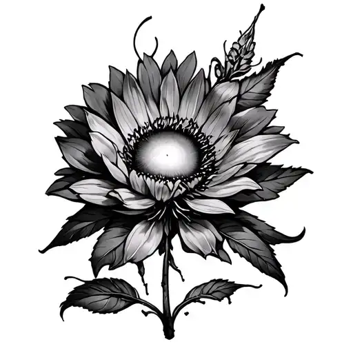 A locust transforming into a plant or flower — representing destruction turned into life. Joel 2:25  tattoo design idea