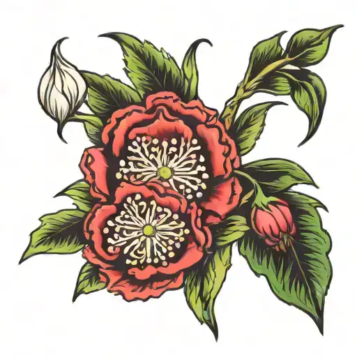 Carnation & Snowdrop tattoo design idea