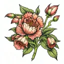 Carnation & Snowdrop tattoo design idea