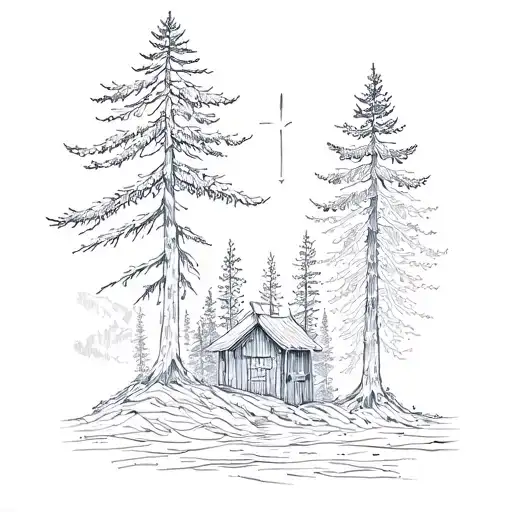 forest Pacific Coast First Nations elements tattoo design idea