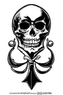 spade and skull tattoo design idea