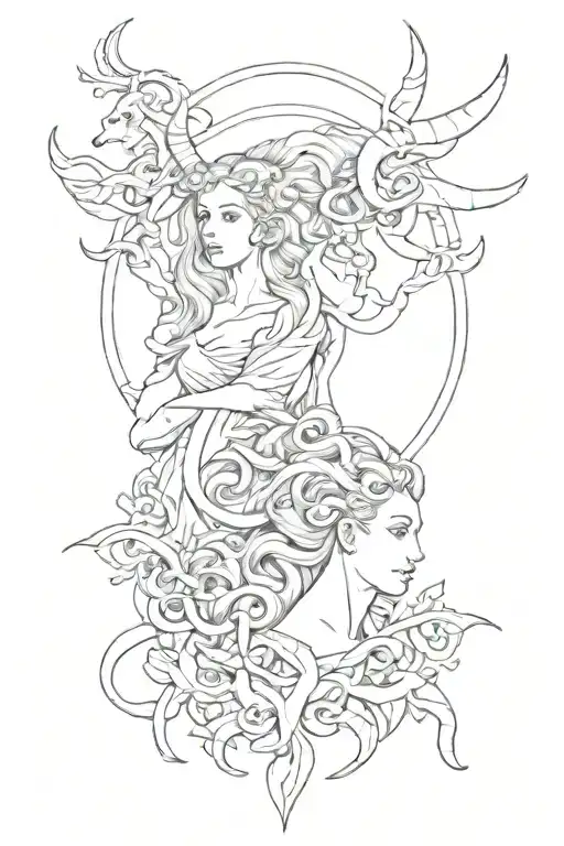 Venus and Taurus tattoo design idea