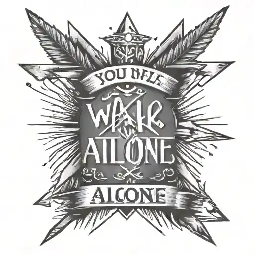 you'll never walk alone lettering with two crossed arrows tattoo design idea
