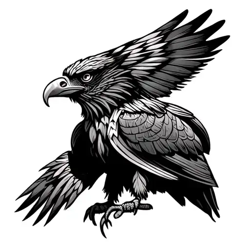 Aztec Mexican eagle tattoo design idea