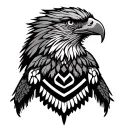 Aztec Mexican eagle tattoo design idea