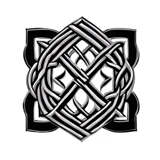 buddhist symbol endless knot tattoo design idea