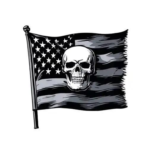 Police Flag tattoo design idea