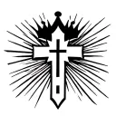 cross rosary with crown simple background  tattoo design idea