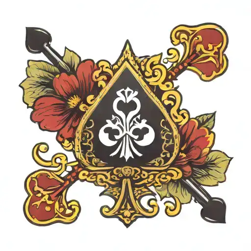 Sicilian Ace of Clubs with the inscription He who never falls is not strong tattoo design idea