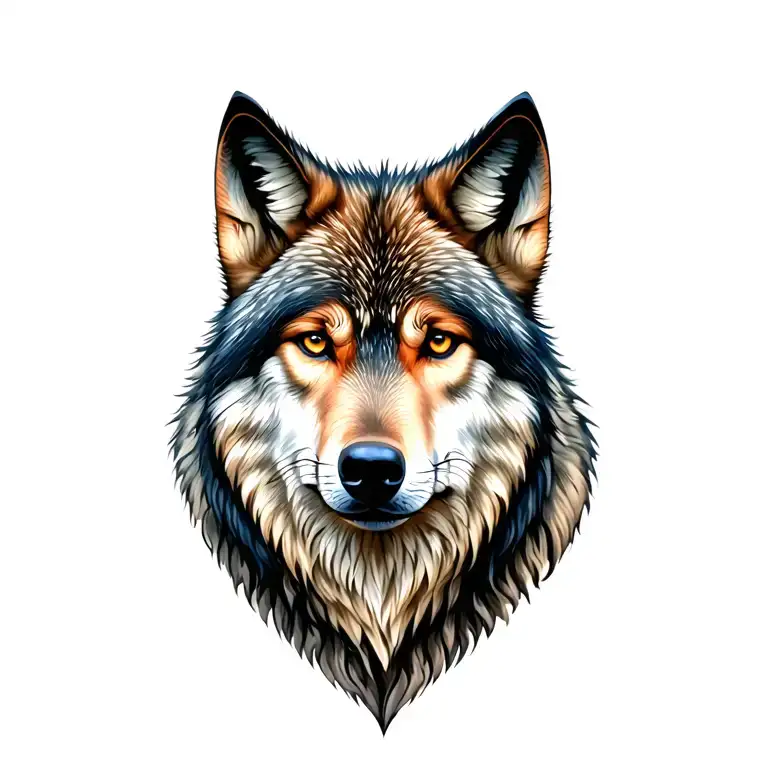 Family nature son wolf tattoo design idea