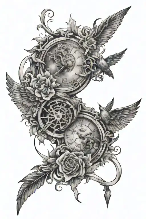 Transience, self-love, our time is running out, respect, friends, orientation,  tattoo design idea
