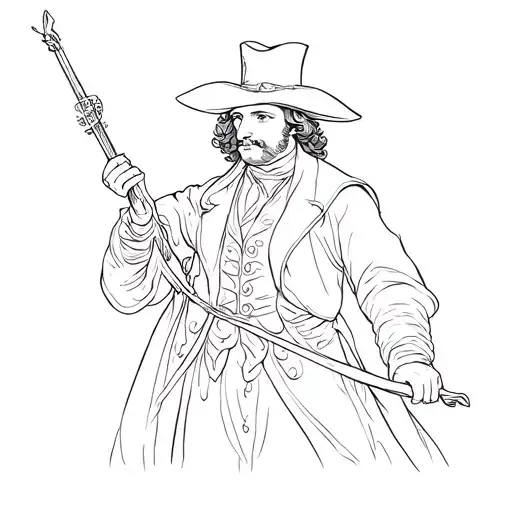 Create a tattoo design idea to the song Paul Revere by Noah Kahan. Without any inscriptions. No human figures.  tattoo design idea