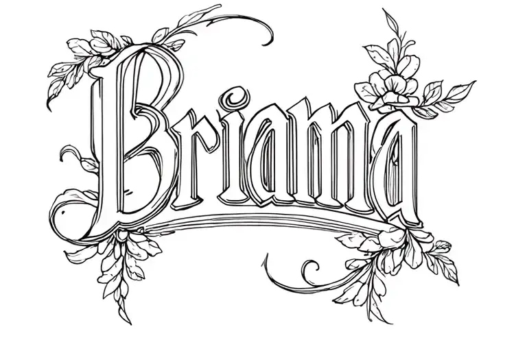 "Brianna" name tattoo tattoo design idea