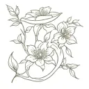 flowers and geko hooligan tattoo design idea