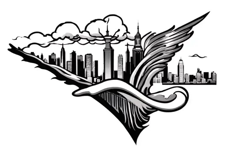 New York City skyline tattoo design idea