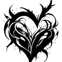 a heart cyber tribal tattoo design idea