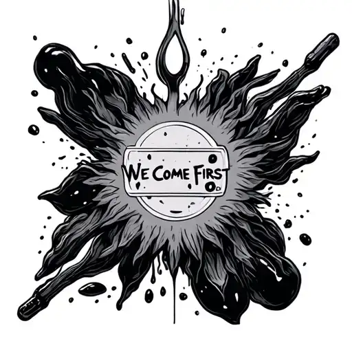 We Come First positive blood type tattoo design idea