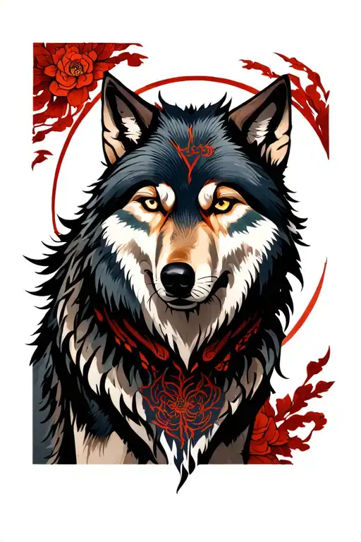 nordic 2 wolves skoll tattoo design idea