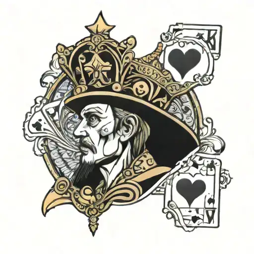 king of cards and texas tattoo design idea