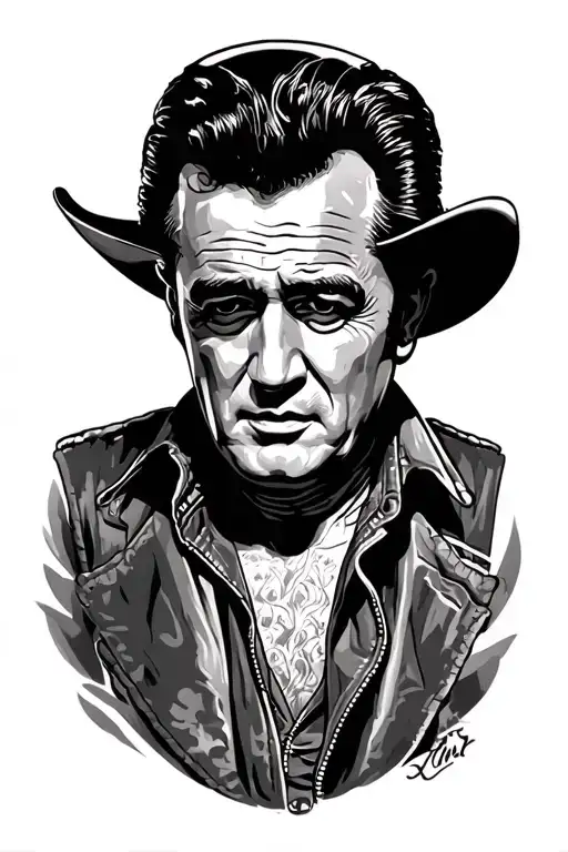 Johnny Cash tattoo design idea