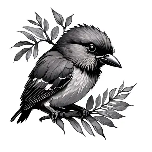 mauri kiwi bird perched tattoo design idea