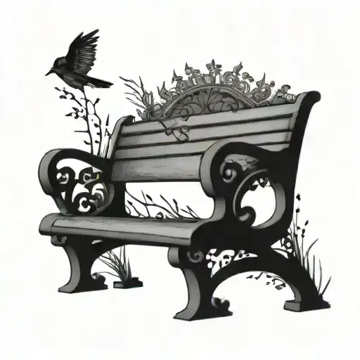 park bench tattoo design idea