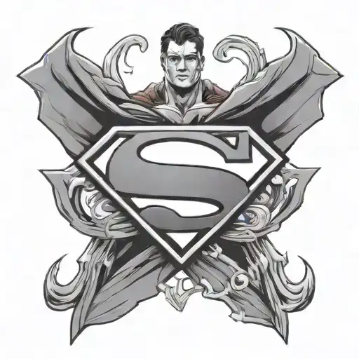 superman symbol tattoo design idea