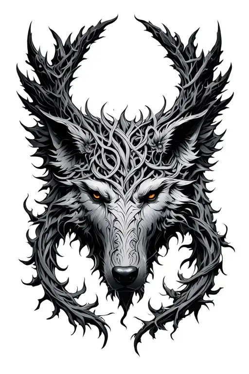 Hel Fenrir Jormungander Yggdrasil intertwined tattoo design idea