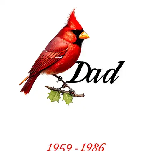"Dad 1959 1986" Cardinal memorial tattoo for dad tattoo design idea