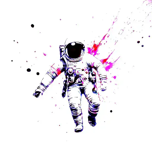 Coverup Space With Astronaut floating tattoo design idea
