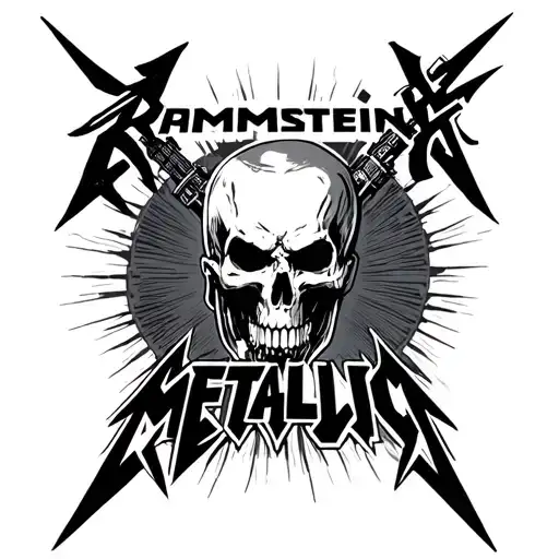 rammstein, Ac/dc, metallica logo tattoo design idea