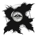 time clock with human eye tattoo design idea