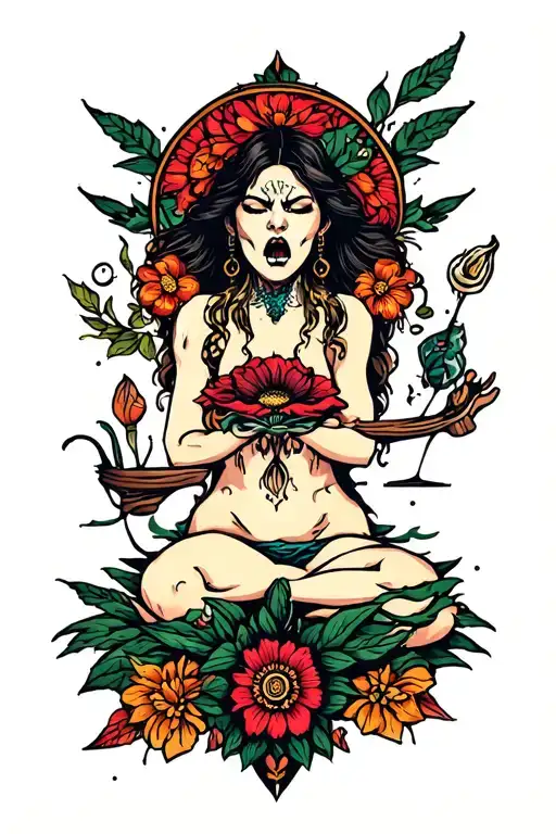 solitude, anger, balance tattoo design idea