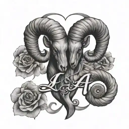 couple name initail L and A, October month symbol, aries zudioc sign, love affection meaning ful, tdesign for women hand tattoo design idea