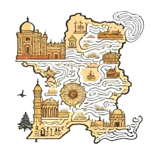 india Punjab map tattoo design idea