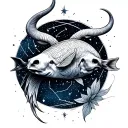 tattoo with constellationsfor taurus, pisces, and Gemini tattoo design idea