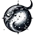 tattoo with constellationsfor taurus, pisces, and Gemini tattoo design idea