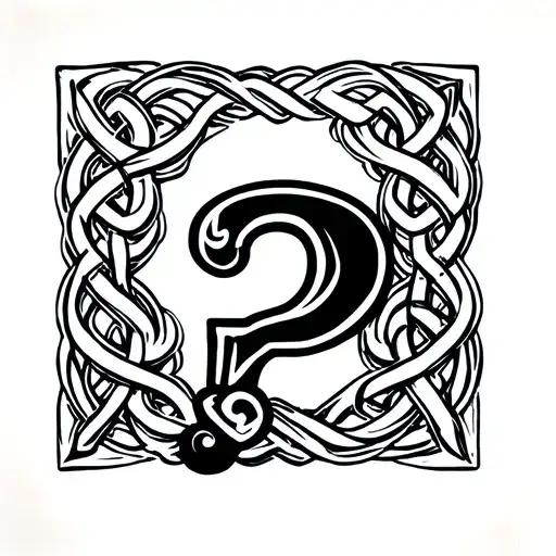 a question mark tattoo using celtic knotwork tattoo design idea