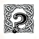 a question mark tattoo using celtic knotwork tattoo design idea