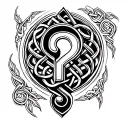 a question mark tattoo using celtic knotwork tattoo design idea