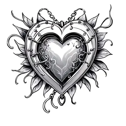 heart shaped locket tattoo design idea